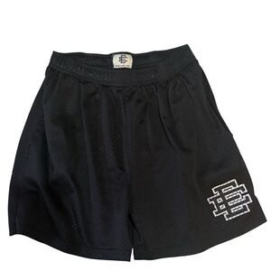 Black EE shorts with black logo